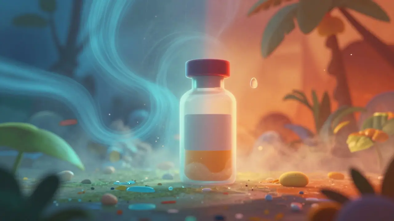 Sealed medication package standing resilient against changing climate zones and humidity.